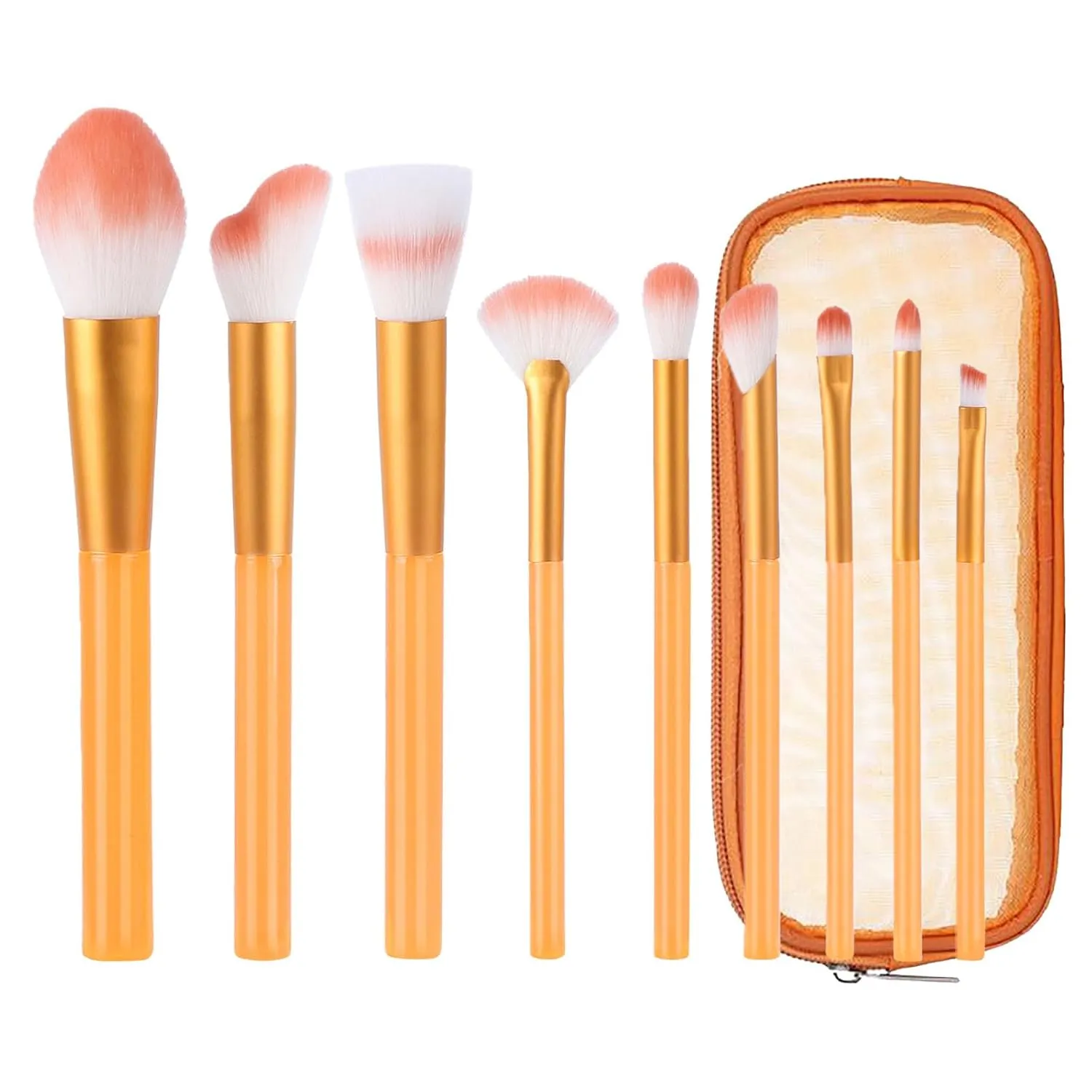 Makeup Brushes with Storage Case, 9 Pcs Premium Synthetic Flat Foundation Brush,Eyeliner Blending Contour Powder Concealer Eyeshadow Brushes,Gifts for Mom