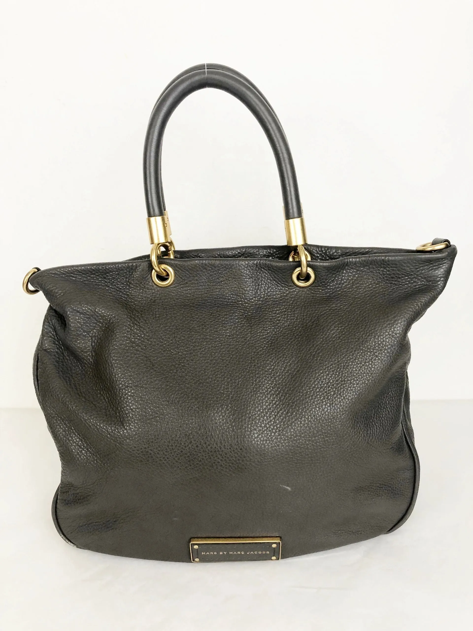 Marc By Marc Jacobs Gray Leather Satchel W/Strap