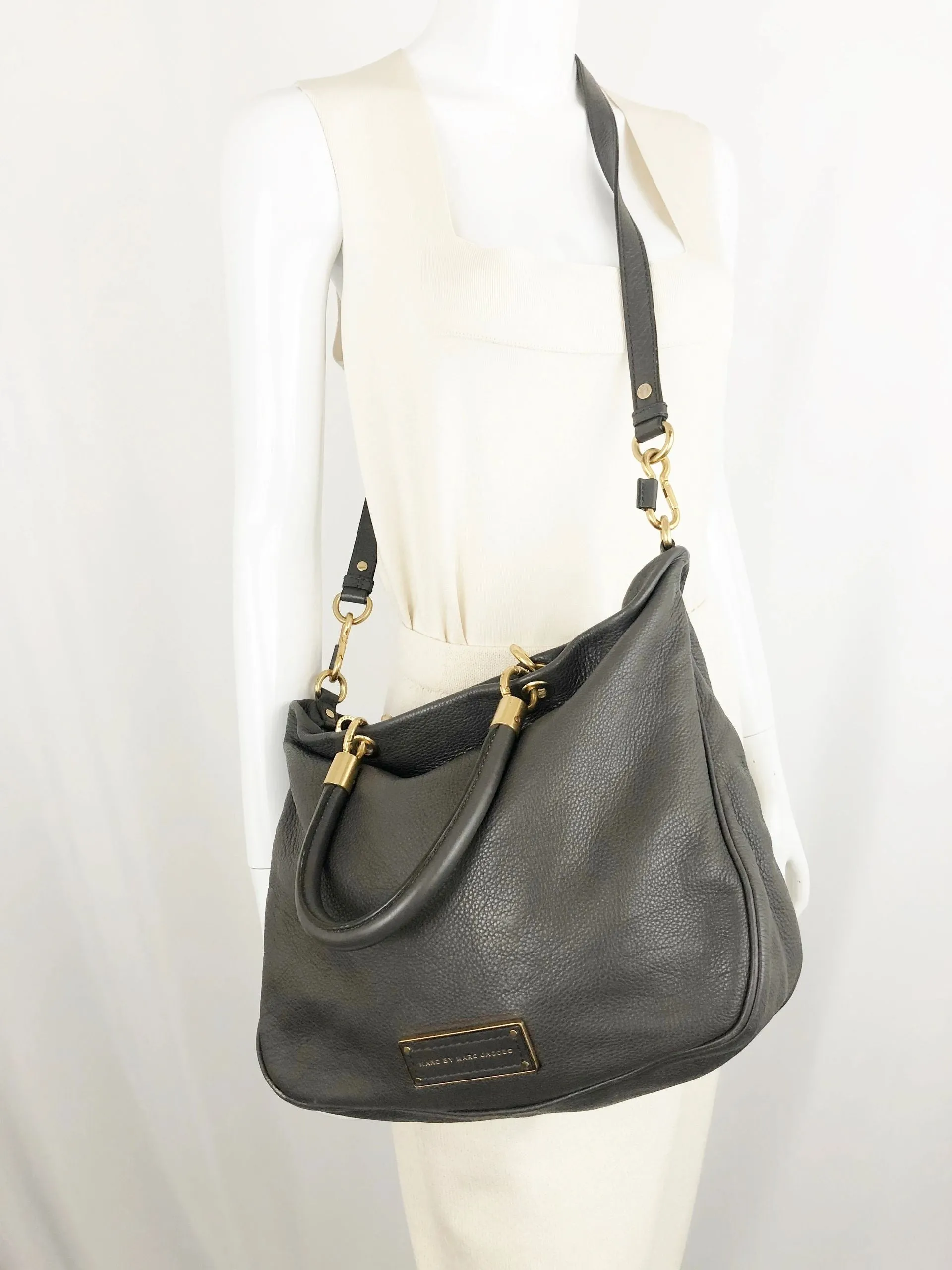 Marc By Marc Jacobs Gray Leather Satchel W/Strap