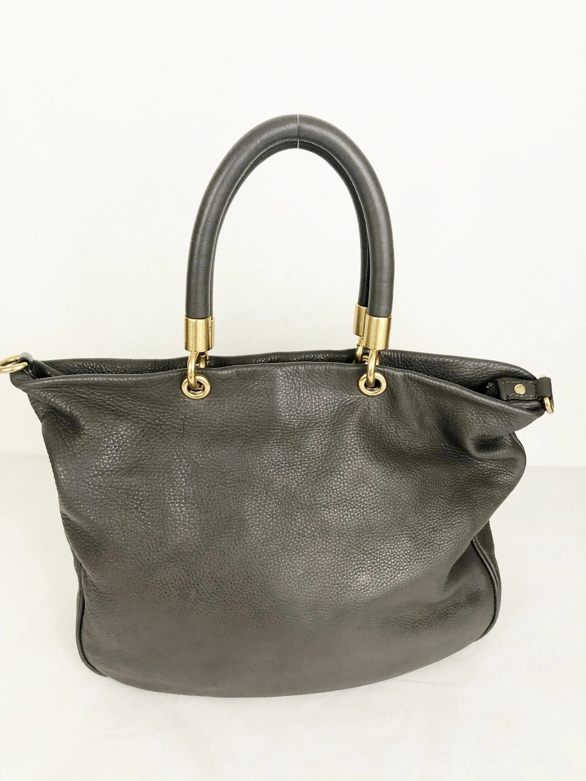 Marc By Marc Jacobs Gray Leather Satchel W/Strap