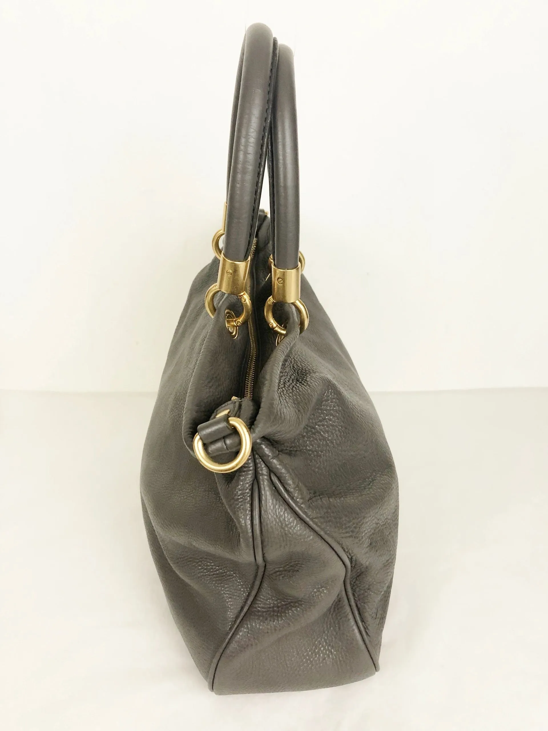 Marc By Marc Jacobs Gray Leather Satchel W/Strap