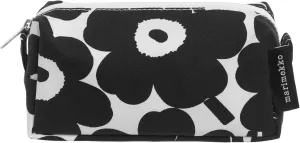 MARIMEKKO Tiise Mini Unikko Terry Cotton Cosmetic Bag (Black) – Floral Cosmetic Bag to Include in your Travel Essentials – 7x4x3 in