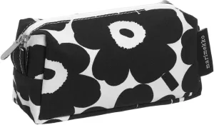 MARIMEKKO Tiise Mini Unikko Terry Cotton Cosmetic Bag (Black) – Floral Cosmetic Bag to Include in your Travel Essentials – 7x4x3 in
