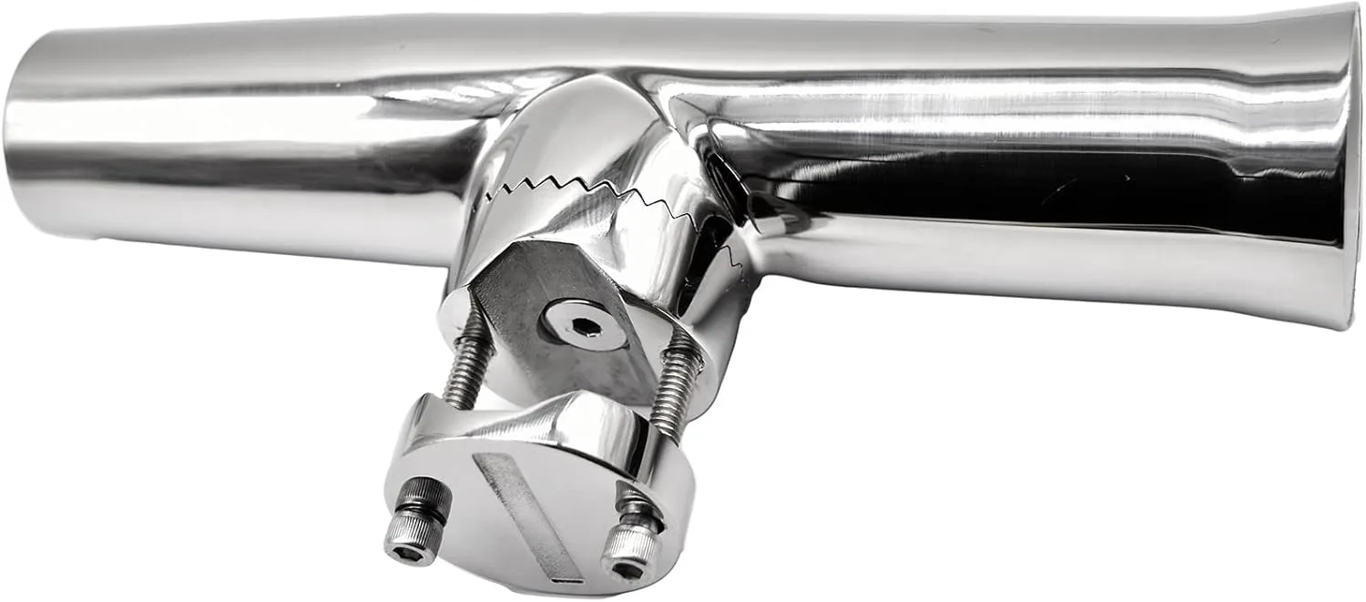 MARINE CITY 304 Grade Stainless Steel Heavy Duty Strong Clamp-on Adjustable Fishing Rod Holder