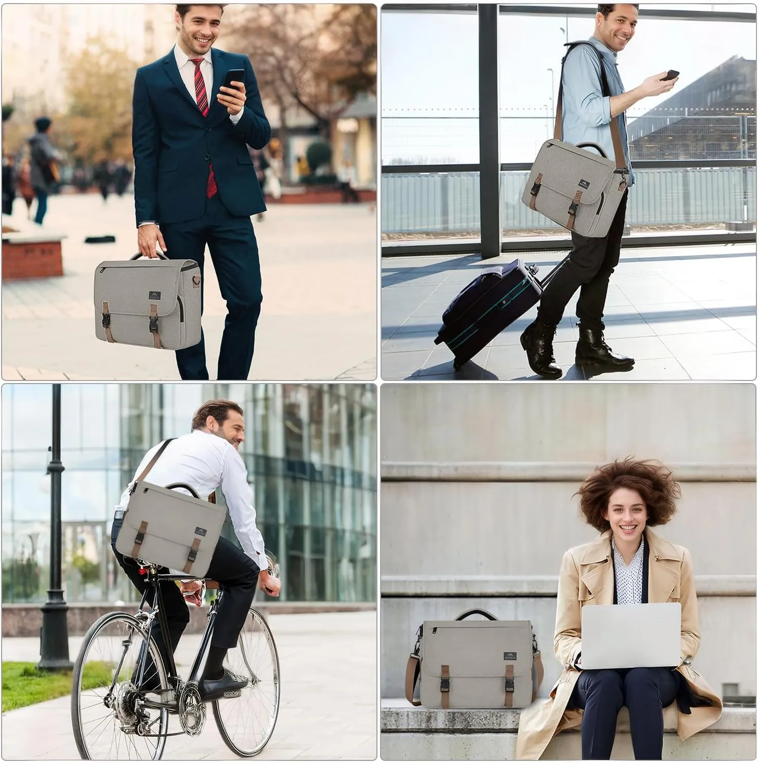 MATEIN Messenger Bag for Men, Briefcases Lightweight Men's Laptop Bag 15.6 inch Water Resistant Crossbody Satchel Computer Work Office Case with Shoulder Strap, Brown