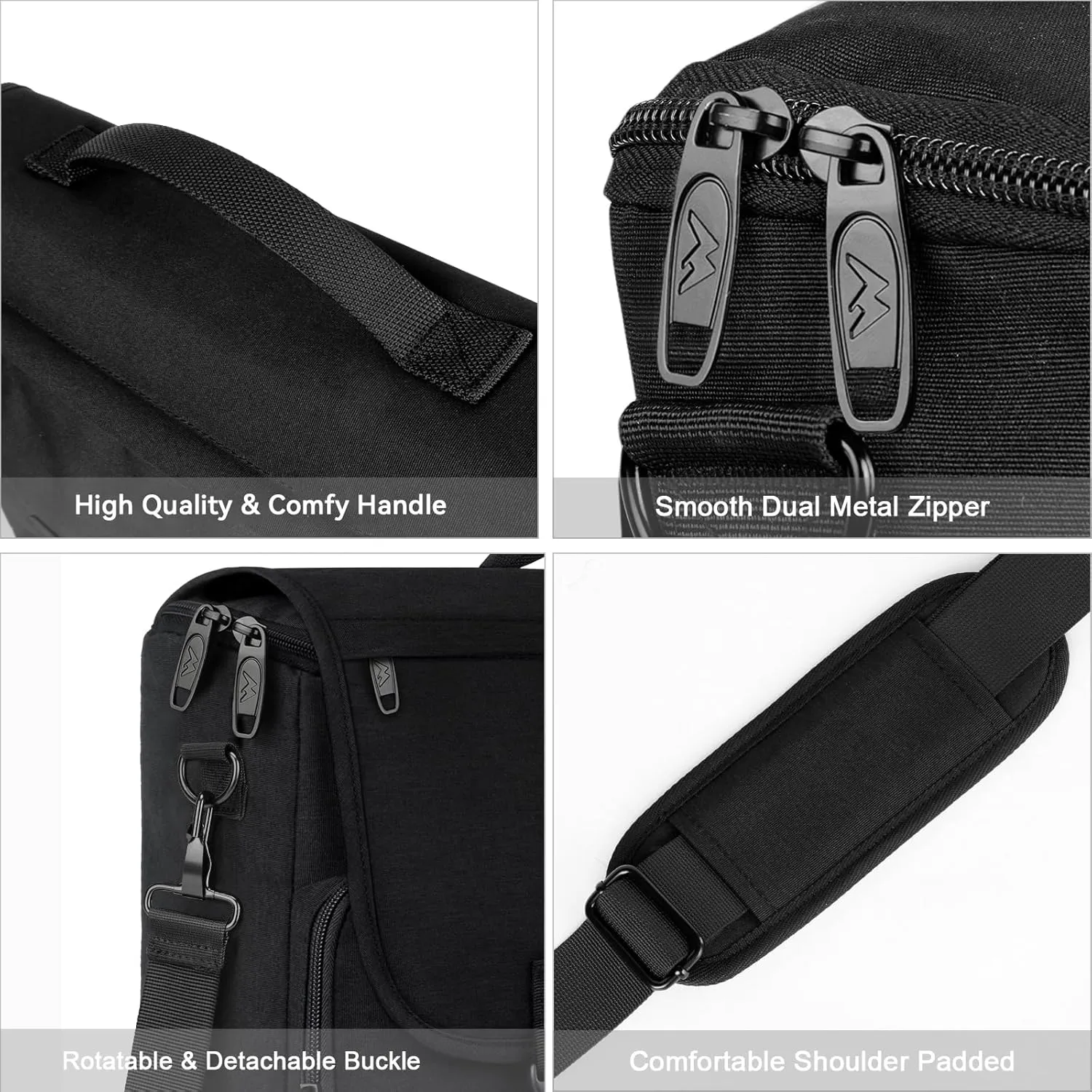 MATEIN Messenger Bag for Men, Teen School Bag Lightweight 17.3 inch Laptop Briefcase, Large Crossbody College Satchel Computer Work Office Case with Shoulder Strap, College Student Gifts, Black