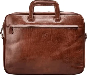 Maxwell Scott - Luxury Leather Document Case for Laptop/Files with Pullout Handles - Handmade in Italy - The Tutti
