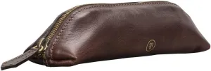Maxwell Scott - Luxury Leather Pencil Pens Case with Zip Opening - Handmade from Italian Full Grain Hides - The Felice