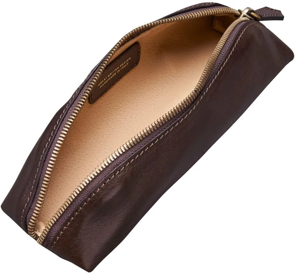 Maxwell Scott - Luxury Leather Pencil Pens Case with Zip Opening - Handmade from Italian Full Grain Hides - The Felice