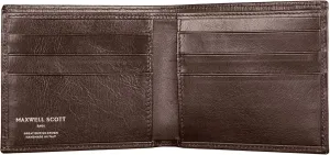 Maxwell Scott - Mens Classic Luxury Leather Bifold Card Wallet Billfold - Made from Full Grain Hides - The Vittore Dark Brown