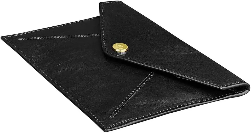 Maxwell Scott - Women's Luxury Leather Document Travel Clutch Wallet with Multiple Credit Card Slots - The Ortona Black