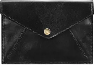 Maxwell Scott - Women's Luxury Leather Document Travel Clutch Wallet with Multiple Credit Card Slots - The Ortona Black
