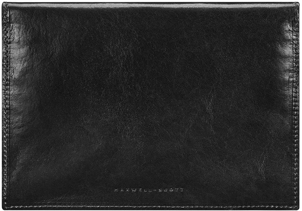 Maxwell Scott - Women's Luxury Leather Document Travel Clutch Wallet with Multiple Credit Card Slots - The Ortona Black