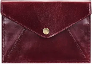 Maxwell Scott - Women's Luxury Leather Document Travel Clutch Wallet with Multiple Credit Card Slots - The Ortona Burgundy Red