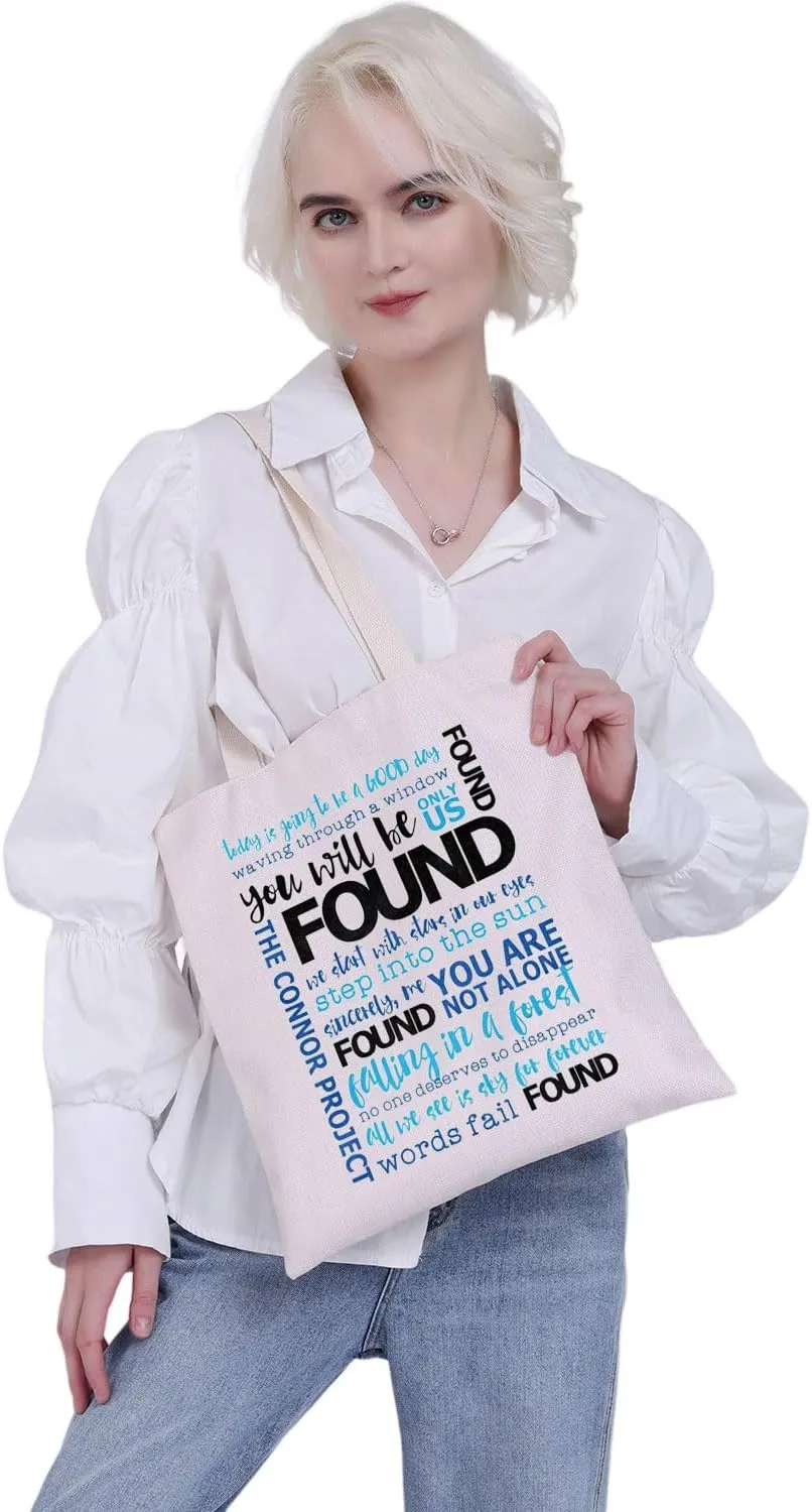 MBMSO DEH Musical Gifts You Will Be Found Theater Tote Bag Musical Theater Gift Musical Merch Gifts for DEH Musical Fans