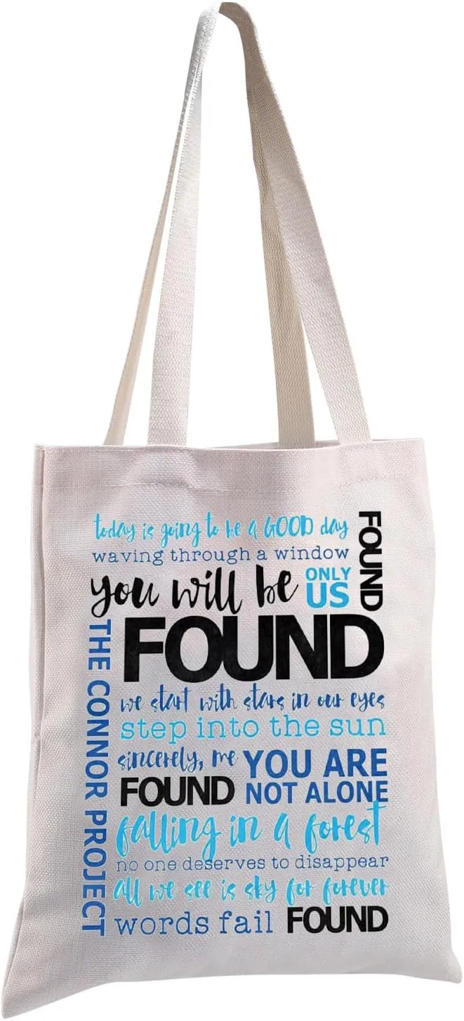 MBMSO DEH Musical Gifts You Will Be Found Theater Tote Bag Musical Theater Gift Musical Merch Gifts for DEH Musical Fans
