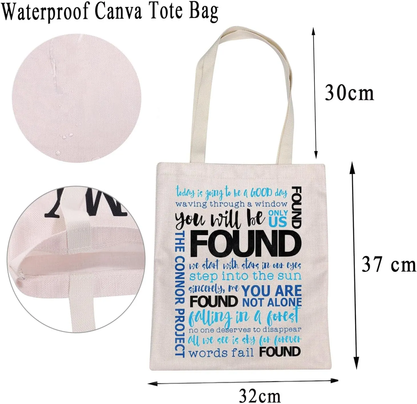 MBMSO DEH Musical Gifts You Will Be Found Theater Tote Bag Musical Theater Gift Musical Merch Gifts for DEH Musical Fans