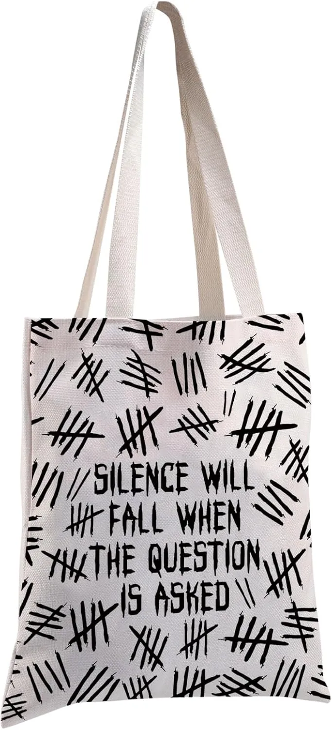 MBMSO Dr Movie Merch Dr Movie Tote Bag Dr Movie Gift for Movie Fan Shopping Bag Silence Will Fall When the Question Is Asked