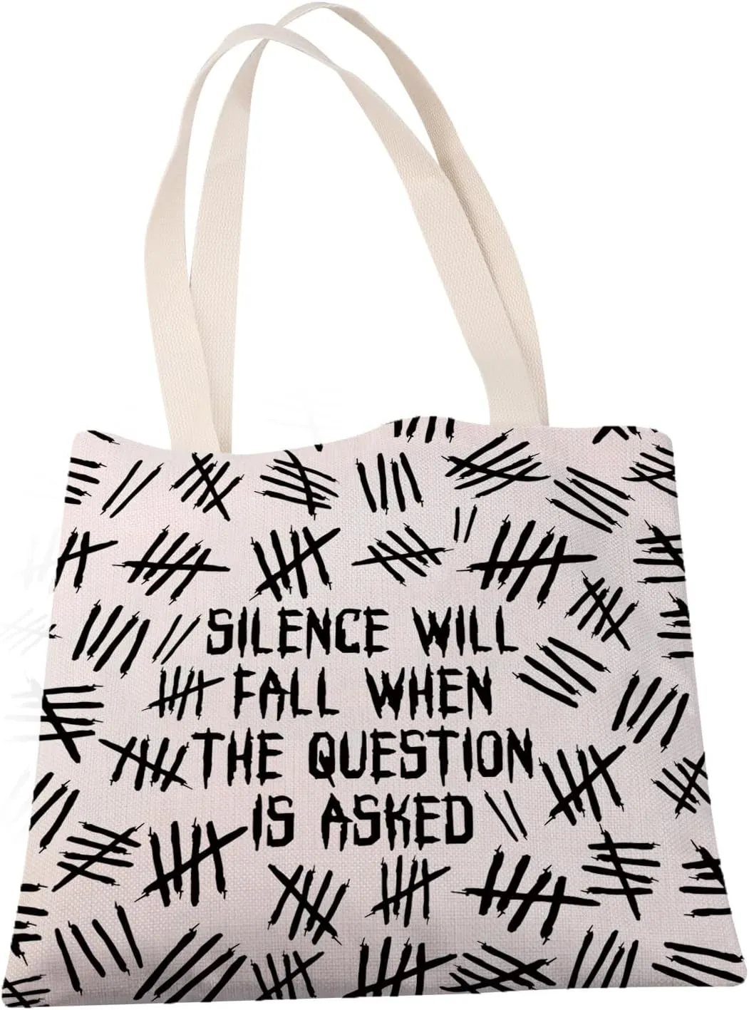 MBMSO Dr Movie Merch Dr Movie Tote Bag Dr Movie Gift for Movie Fan Shopping Bag Silence Will Fall When the Question Is Asked