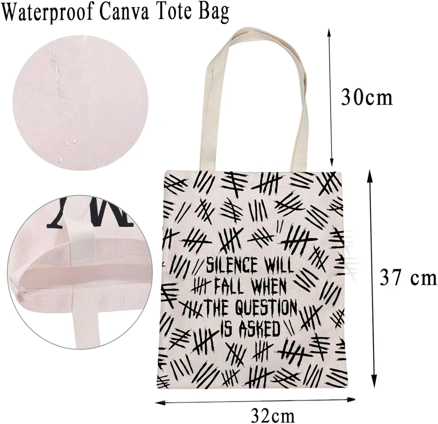 MBMSO Dr Movie Merch Dr Movie Tote Bag Dr Movie Gift for Movie Fan Shopping Bag Silence Will Fall When the Question Is Asked