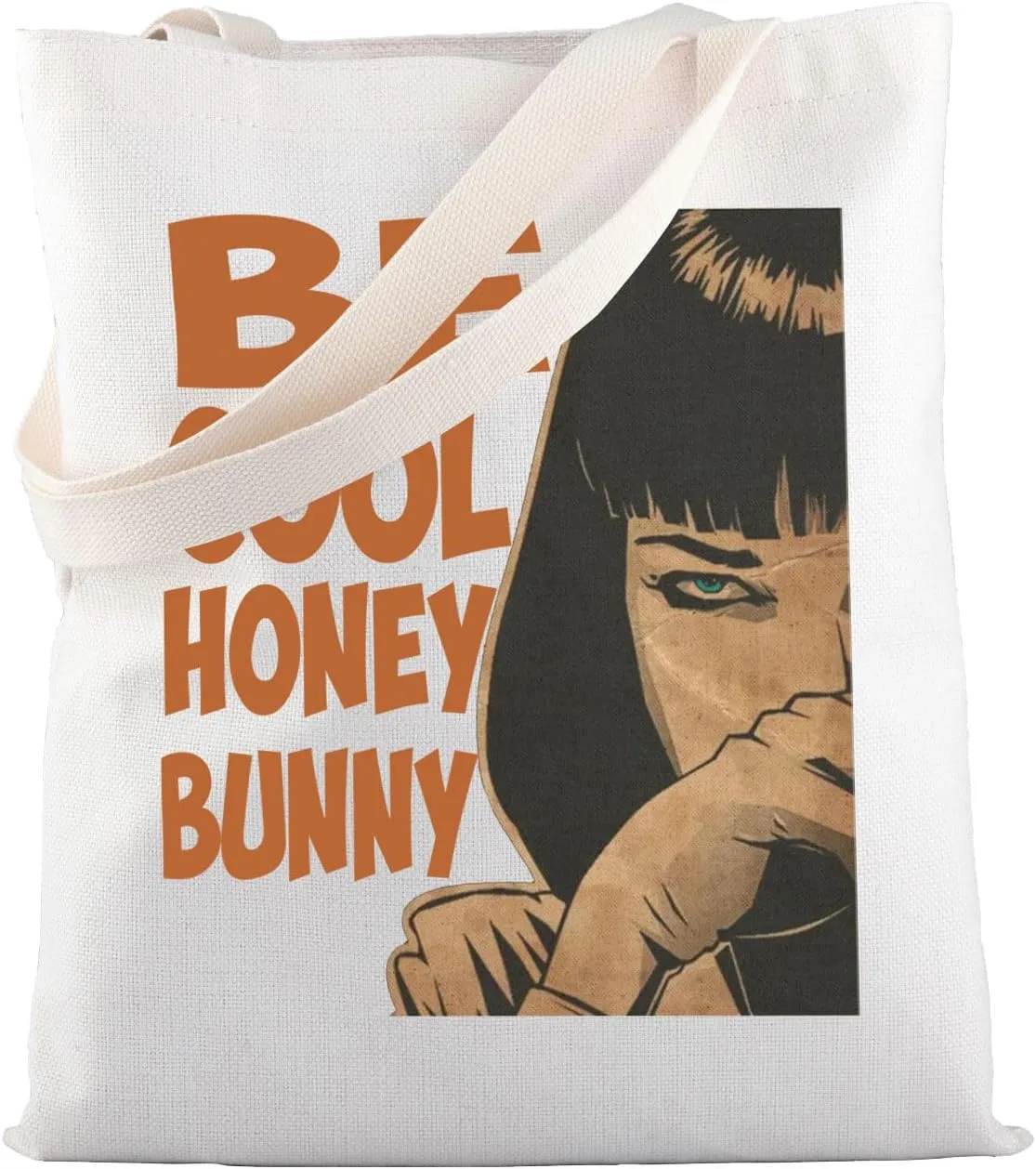 MBMSO Fiction Movie Gifts Be Cool Honey Bunny Crime Film Inspired Gifts for Fiction Movies Fans Pulp Dancing Shopping Tote