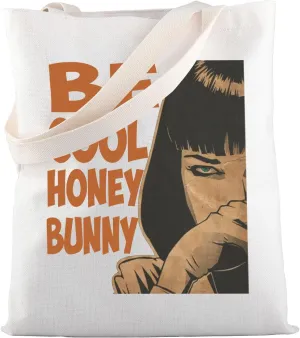 MBMSO Fiction Movie Gifts Be Cool Honey Bunny Crime Film Inspired Gifts for Fiction Movies Fans Pulp Dancing Shopping Tote