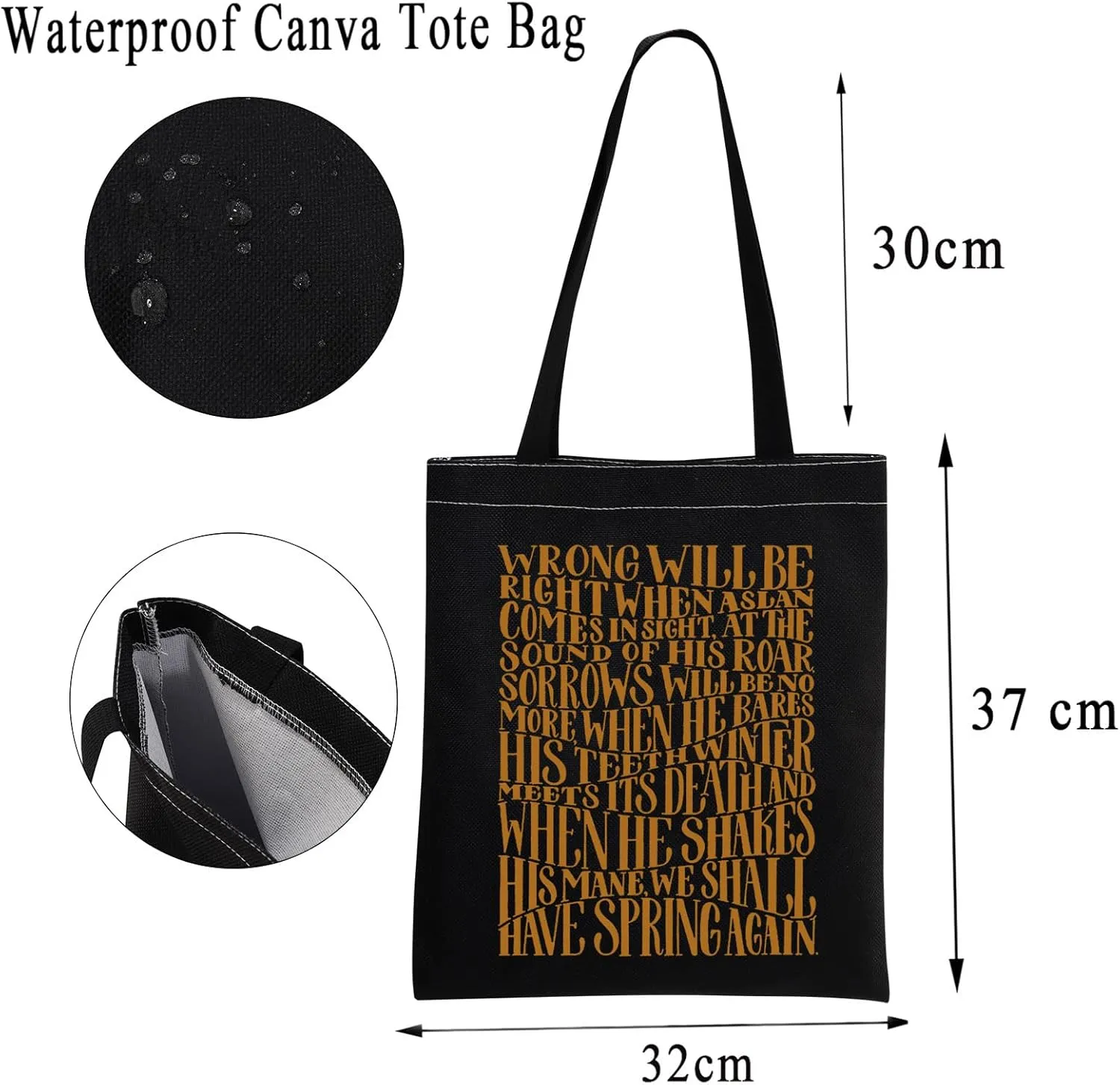 MBMSO Narnia Merchandise CON Inspired Tote Bag Narnia Quote Gifts for Literary Book Lovers Narnia Fans Gift Shoulder Tote Bag