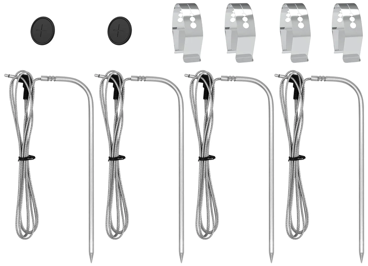 Meat Probe Kit for Masterbulit Gravity Series 560/800/1050 XL Digital Charcoal Grill and Smoker, Meat Thermometers with Clips and Gormmet 4-Pack