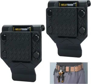 MELOTOUGH Magnetic Tool Holder Strong Magnetic Belt Clip for Screws,Nails,Wrench,Hammer,Pliers,Screwdriver,Trowel,Sockets - Fits Up to 2.7" Belt (Black)