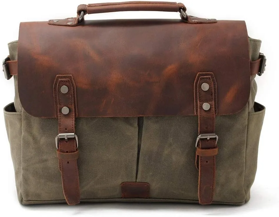 Men's Briefcase Waterproof Expandable Shoulder Bag Business Messenger Briefcases for Work Office Travel
