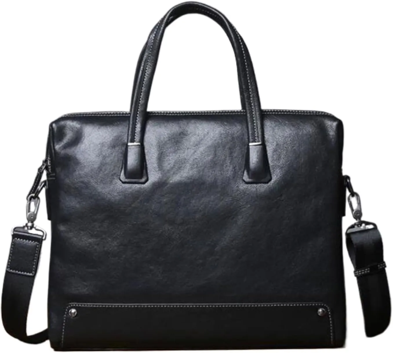 Mens Genuine Leather Handbags Briefcases Shoulder Bags Messenger Bags Laptop Bags Crossbody Bags 14.6Inch