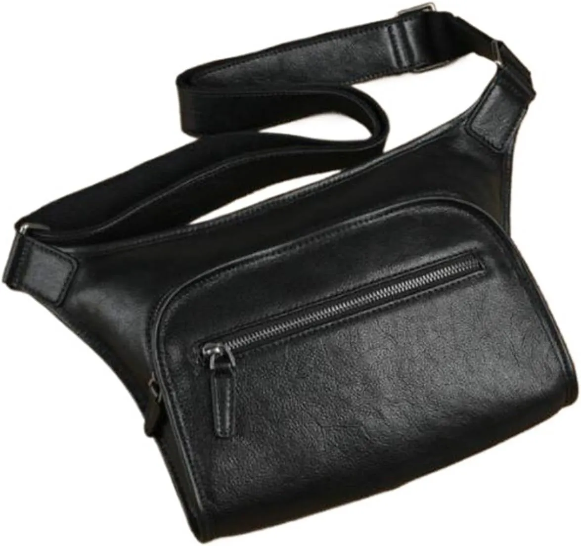 Mens Genuine Leather Shoulder Bags Messenger Bags Casual Daypacks Crossbody Bags Briefcases(Black)
