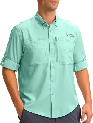 Men's Long Sleeve Sun Protection Fishing Shirt with Zipper Pockets UPF 50  Lightweight Cool Sun Shirts for Men Hiking Outdoor