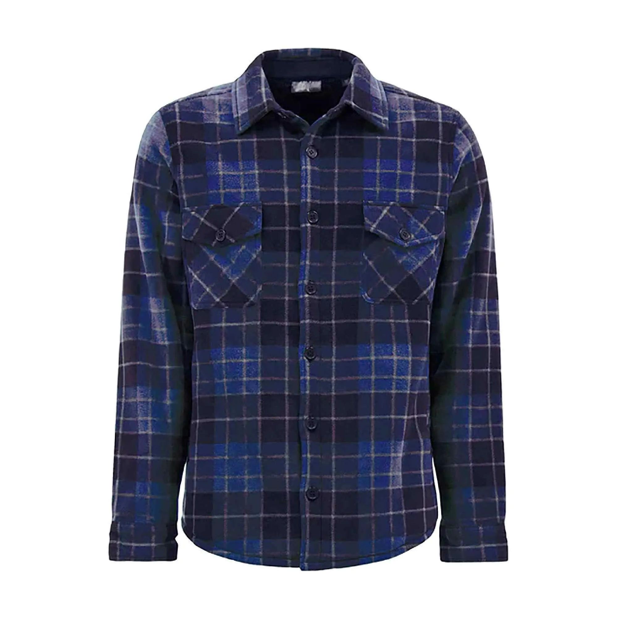 Mens Quilted Plaid Pattern Thermal Long Sleeve Winter Jacket