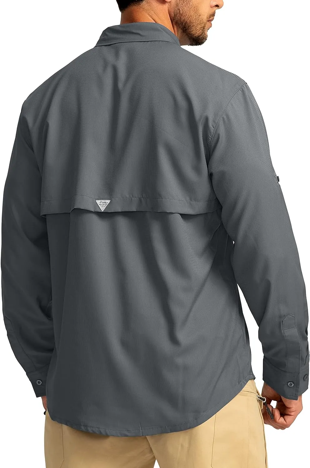 Men's Sun Protection Fishing Shirts Long Sleeve Travel Work Shirts for Men UPF50  Button Down Shirts with Zipper Pockets