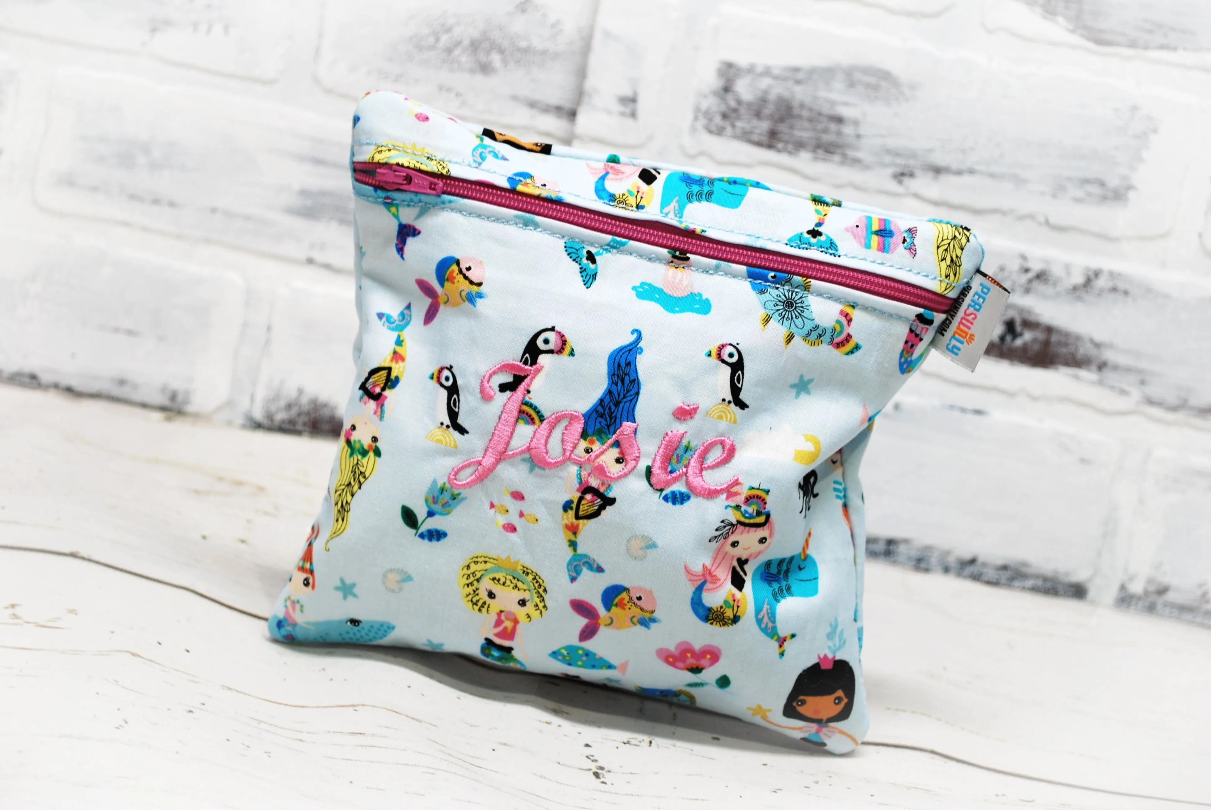 Mermaid and Narwal Personalized Reusable Bag