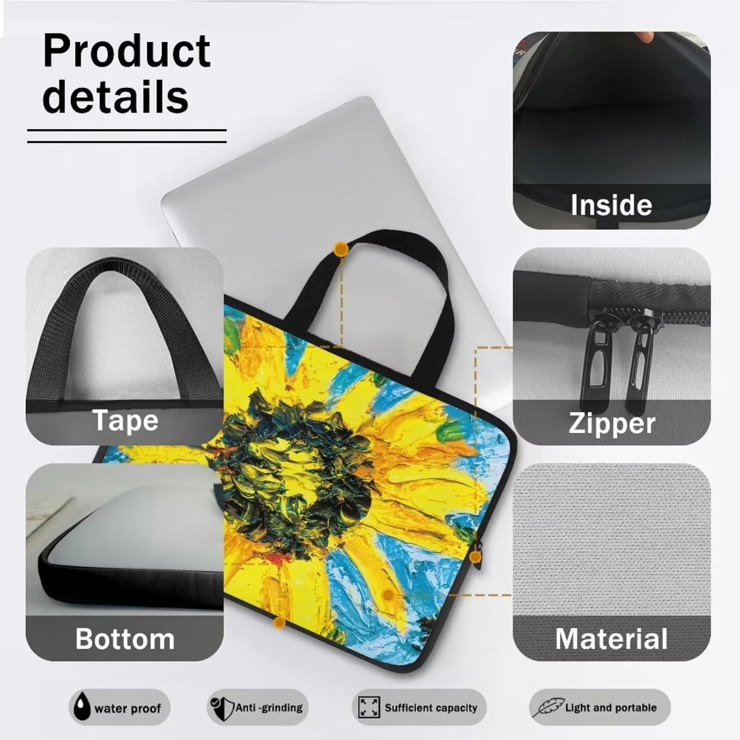 Messenger Bag Laptop Briefcases for Men 15.6 Inch Laptop Bag Computer Bag Lightweight Shoulder Handbag