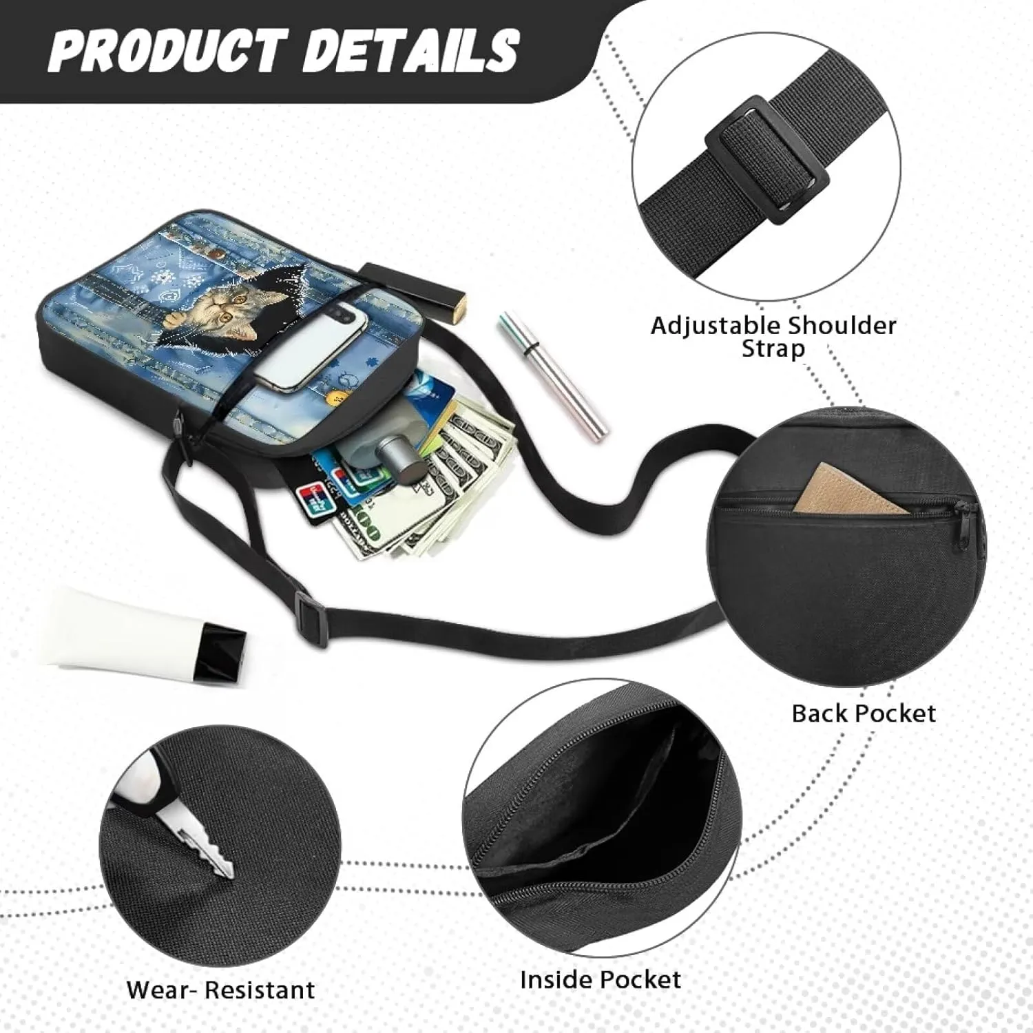 Messenger Bag Womens Shoulder Bag Mens Zipper Work Office Bag Briefcases Wallet Purse for Travelling Daily
