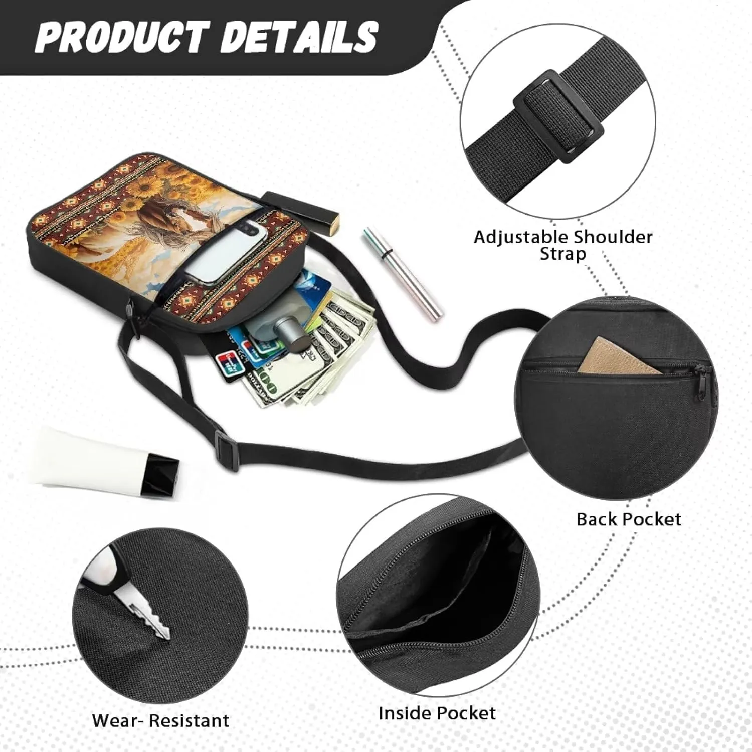 Messenger Bag Womens Shoulder Bag Mens Zipper Work Office Bag Briefcases Wallet Purse for Travelling Daily