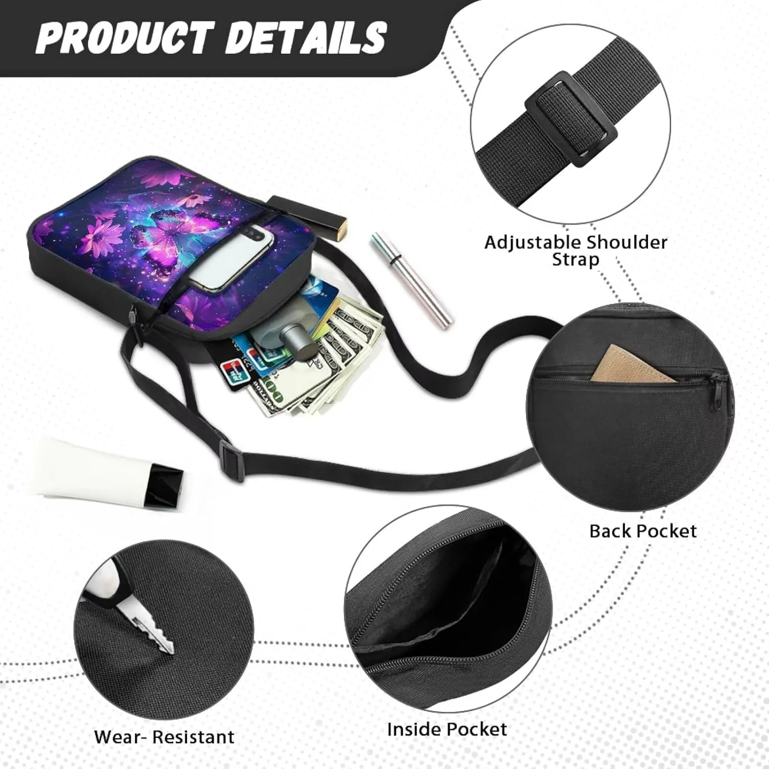 Messenger Bag Womens Shoulder Bag Mens Zipper Work Office Bag Briefcases Wallet Purse for Travelling Daily