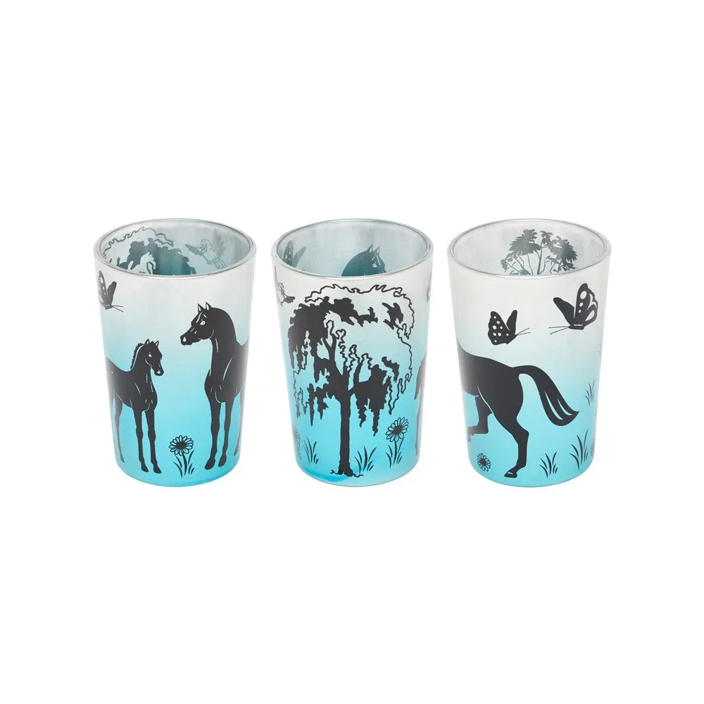 Metallic Tealight Horse 3 Pack