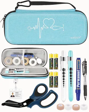 MEUUT 15 pcs Stethoscope Case Kits, Perfect Nurse Gift Include Stethoscope Case, Penlights with Batteries, Medical Scissor, Bandage Wraps, Badge Holders for Nursing Student Essentials
