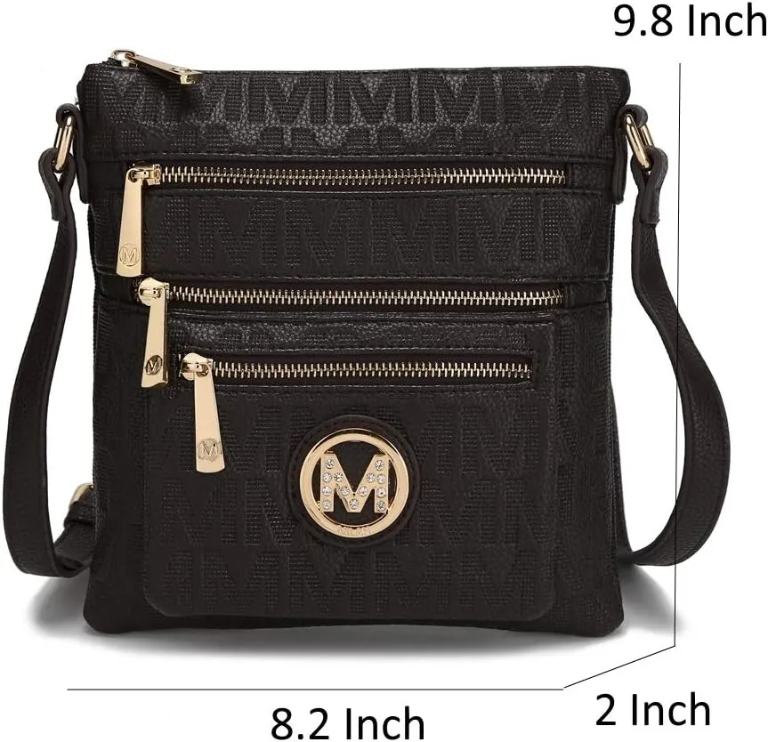 Mia K Women's Crossbody Handbag, PU Leather Adjustable Strap, Side Crossover Bag, Shoulder Bag