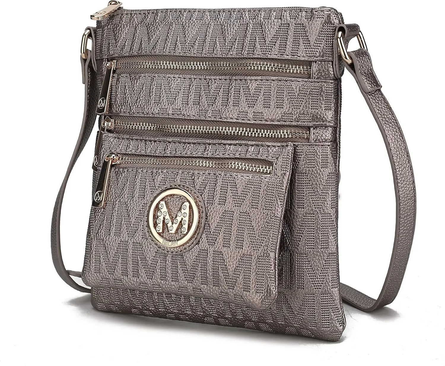 Mia K Women's Crossbody Handbag, PU Leather Adjustable Strap, Side Crossover Bag, Shoulder Bag