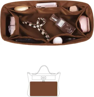 Mini 2424 Bag Silky Insert, Luxury Bags Storage with Satin Material, Compatible with Hermes 2424 Bags, Inner Bag for Luxury Purse with Multiple Pockets (Gold, 2424mini)