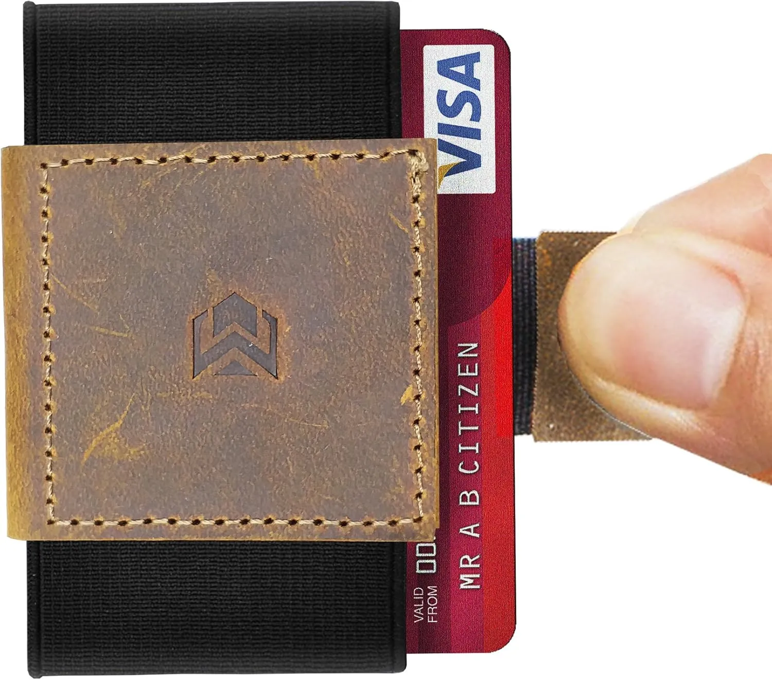 Minimalist Slim Elastic Wallet - Small Front Pocket Credit Card Holder for Men & Women Holds Up to 12 Card & Cash