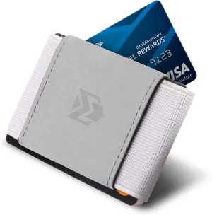 Minimalist Slim Elastic Wallet - Small Front Pocket Credit Card Holder for Men & Women Holds Up to 12 Card & Cash