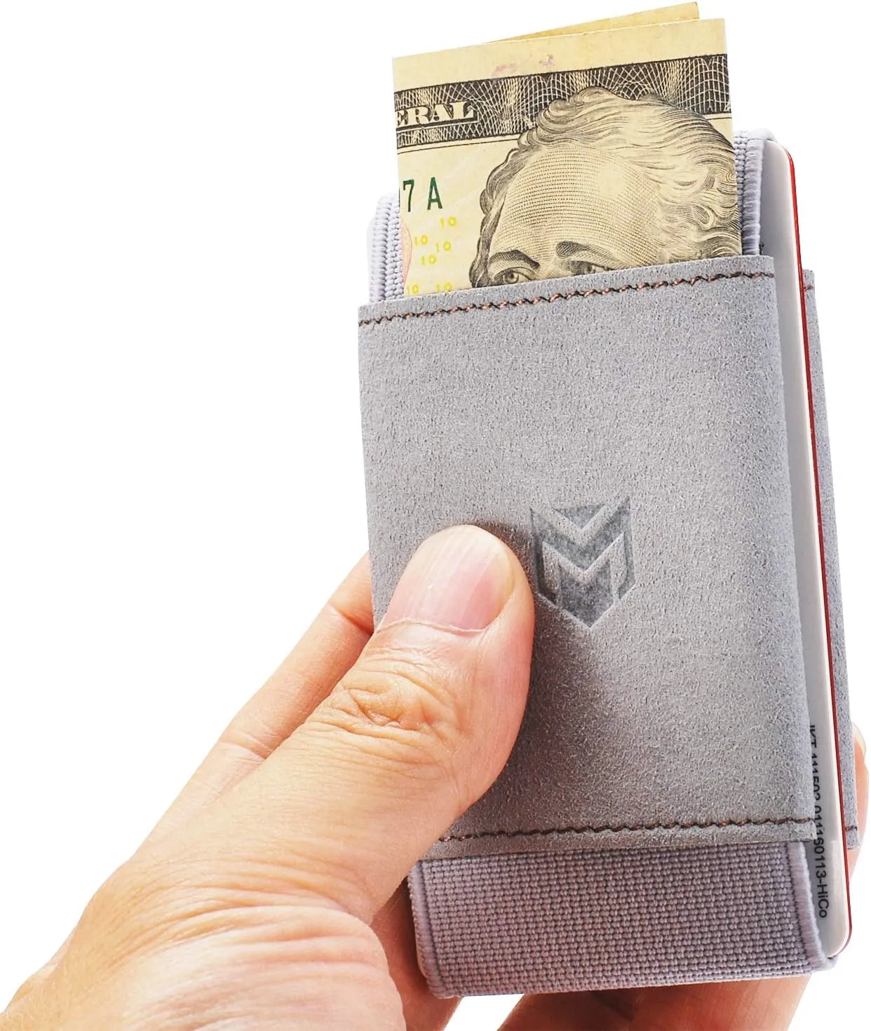 Minimalist Slim Elastic Wallet - Small Front Pocket Credit Card Holder for Men & Women Holds Up to 12 Card & Cash