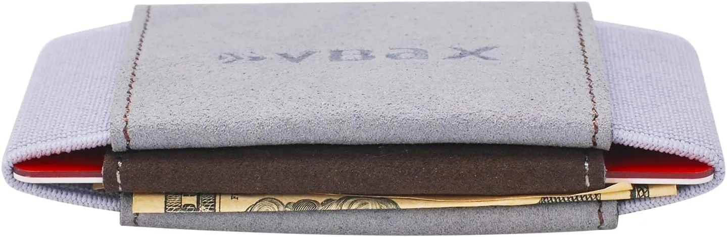Minimalist Slim Elastic Wallet - Small Front Pocket Credit Card Holder for Men & Women Holds Up to 12 Card & Cash