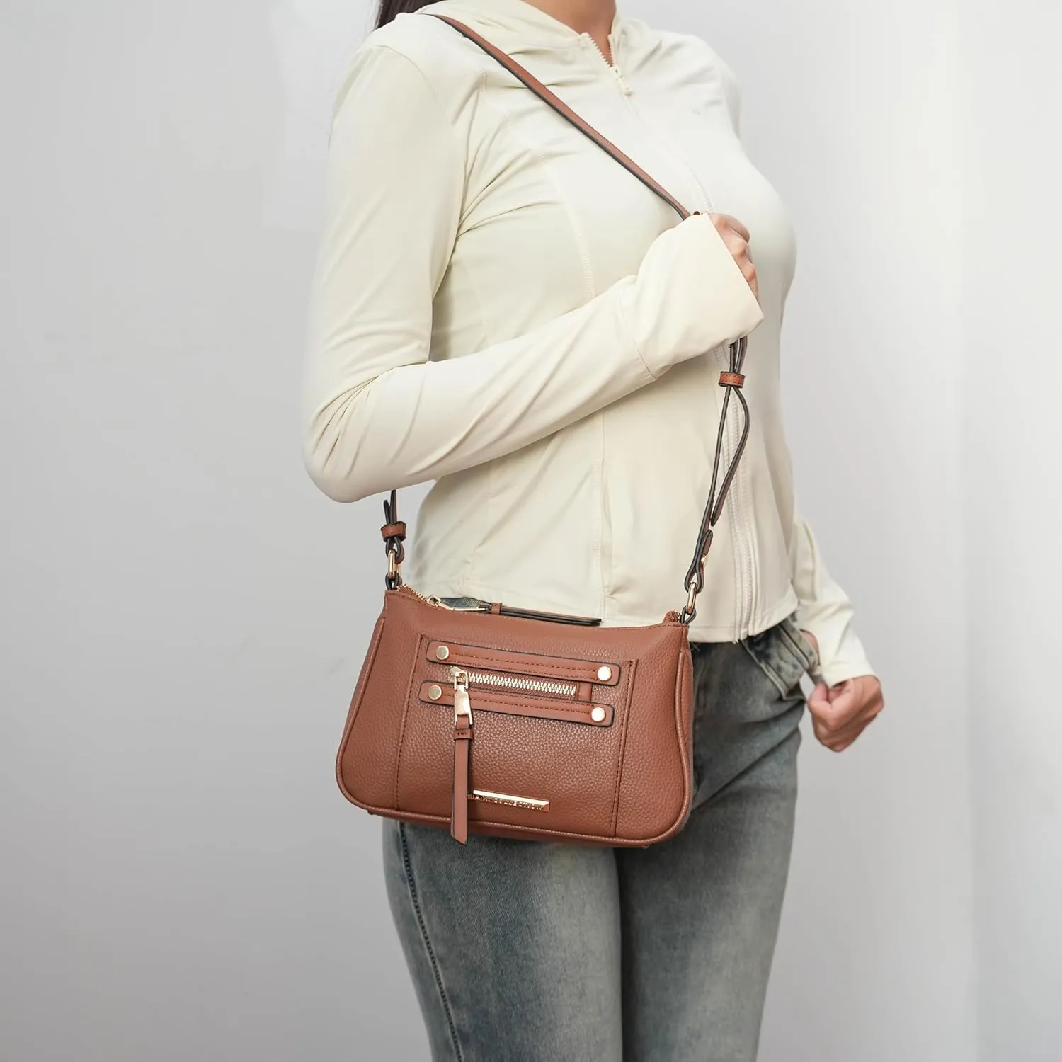 MKF Collection Crossbody Bag for Women, Designer Crossover Vegan Leather Messenger Handbag By Mia K